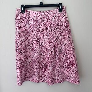 Merona Silk Skirt A-Line Knee Length Patterned Casual‎ Career Size 4